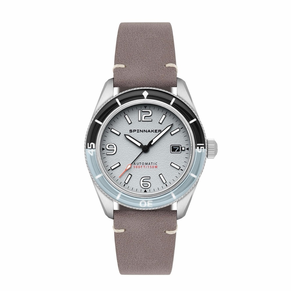 Silver Dial Watch with Brown Leather Strap